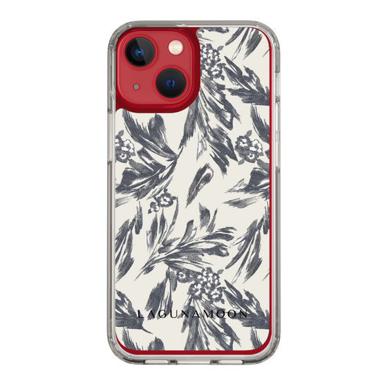 Slim Protection Case［ LAGUNAMOON - BotanicalJacquard - White×Black ］