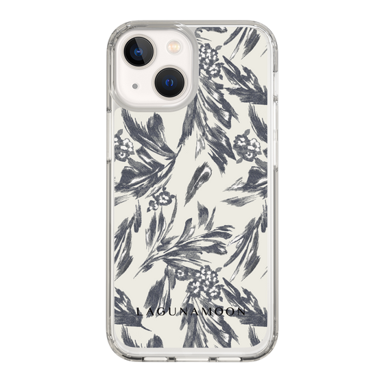 Slim Protection Case［ LAGUNAMOON - BotanicalJacquard - White×Black ］