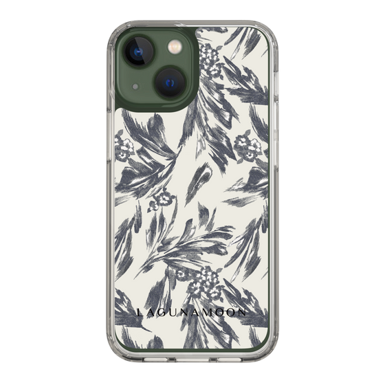 Slim Protection Case［ LAGUNAMOON - BotanicalJacquard - White×Black ］