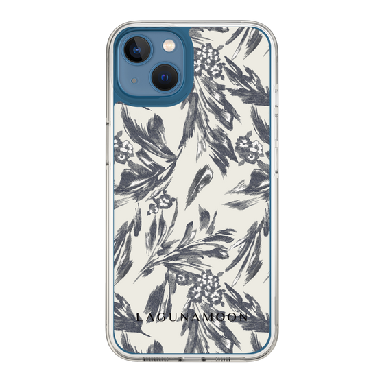 Slim Protection Case［ LAGUNAMOON - BotanicalJacquard - White×Black ］