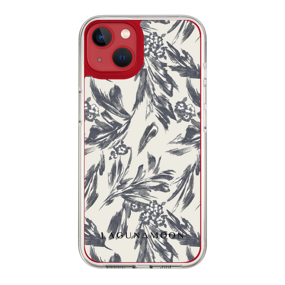 Slim Protection Case［ LAGUNAMOON - BotanicalJacquard - White×Black ］