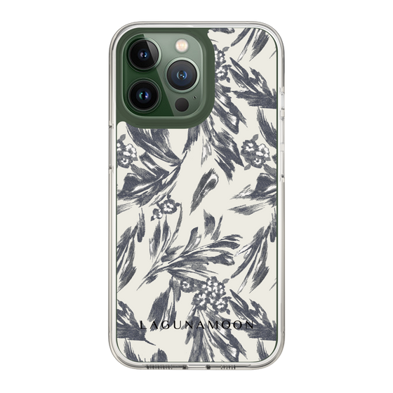 Slim Protection Case［ LAGUNAMOON - BotanicalJacquard - White×Black ］