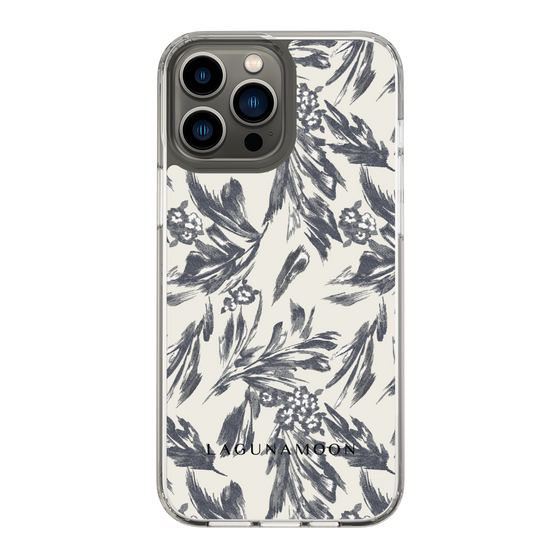 Slim Protection Case［ LAGUNAMOON - BotanicalJacquard - White×Black ］