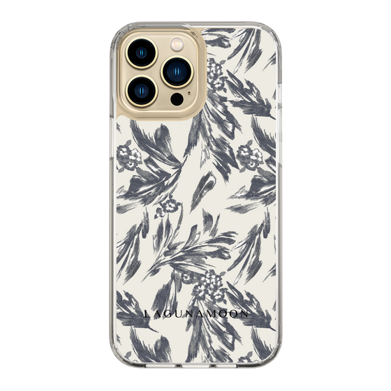 Slim Protection Case［ LAGUNAMOON - BotanicalJacquard - White×Black ］