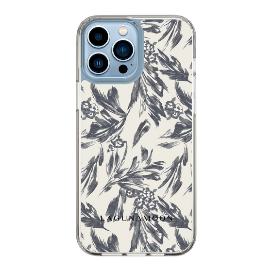 Slim Protection Case［ LAGUNAMOON - BotanicalJacquard - White×Black ］