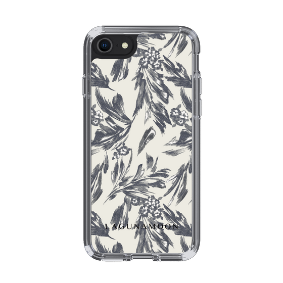 Slim Protection Case［ LAGUNAMOON - BotanicalJacquard - White×Black ］