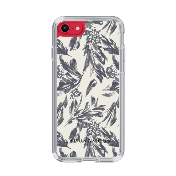 Slim Protection Case［ LAGUNAMOON - BotanicalJacquard - White×Black ］