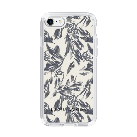 Slim Protection Case［ LAGUNAMOON - BotanicalJacquard - White×Black ］
