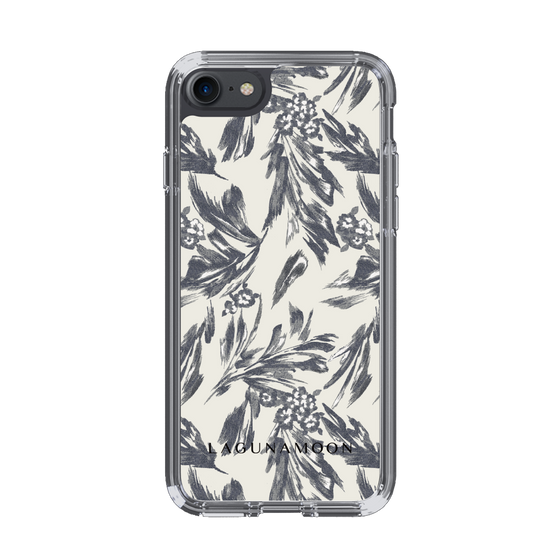 Slim Protection Case［ LAGUNAMOON - BotanicalJacquard - White×Black ］
