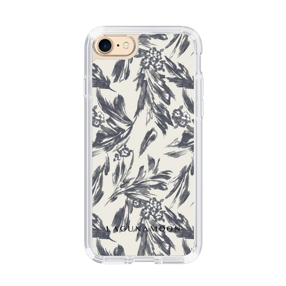 Slim Protection Case［ LAGUNAMOON - BotanicalJacquard - White×Black ］