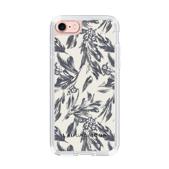 Slim Protection Case［ LAGUNAMOON - BotanicalJacquard - White×Black ］