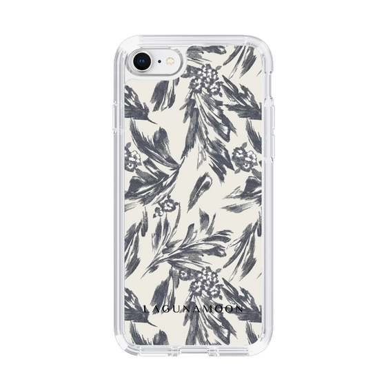 Slim Protection Case［ LAGUNAMOON - BotanicalJacquard - White×Black ］