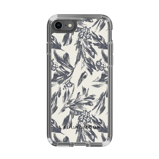 Slim Protection Case［ LAGUNAMOON - BotanicalJacquard - White×Black ］