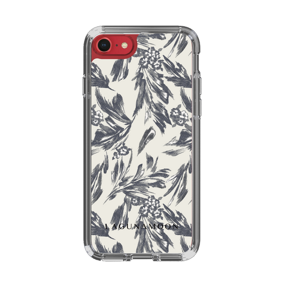 Slim Protection Case［ LAGUNAMOON - BotanicalJacquard - White×Black ］