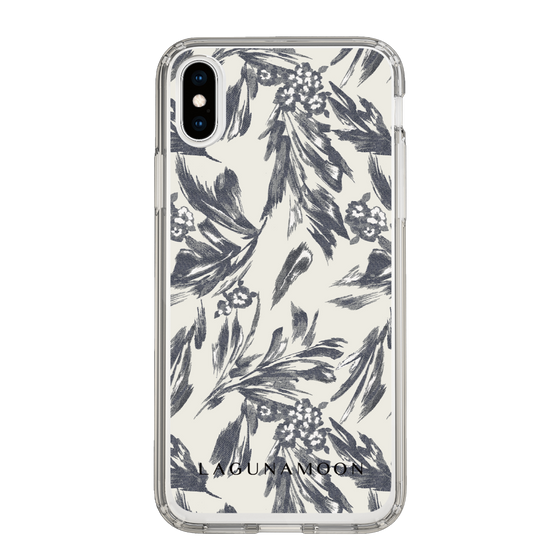 Slim Protection Case［ LAGUNAMOON - BotanicalJacquard - White×Black ］