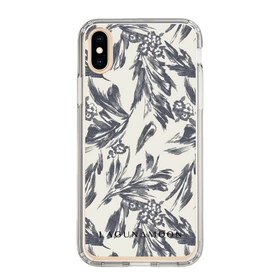 Slim Protection Case［ LAGUNAMOON - BotanicalJacquard - White×Black ］