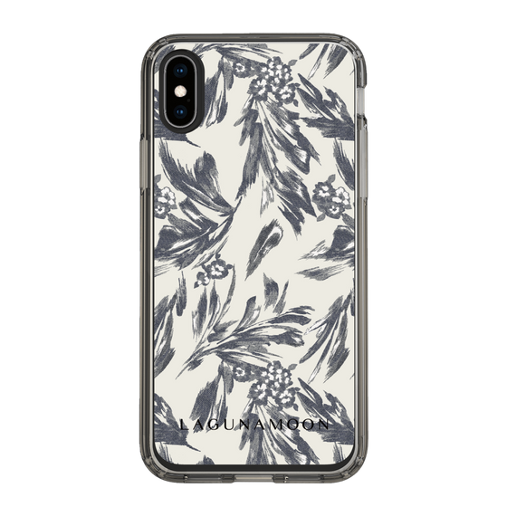 Slim Protection Case［ LAGUNAMOON - BotanicalJacquard - White×Black ］