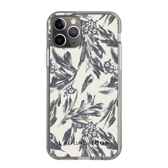Slim Protection Case［ LAGUNAMOON - BotanicalJacquard - White×Black ］