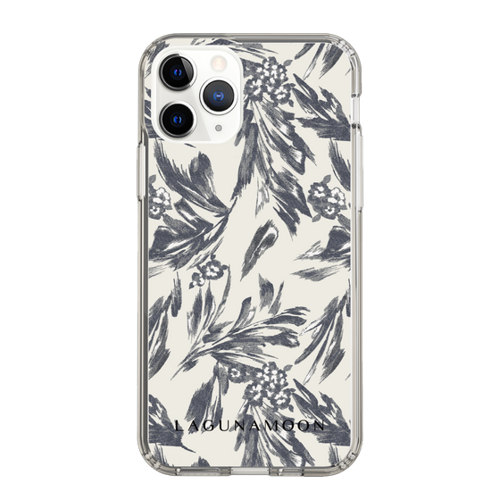 Slim Protection Case［ LAGUNAMOON - BotanicalJacquard - White×Black ］