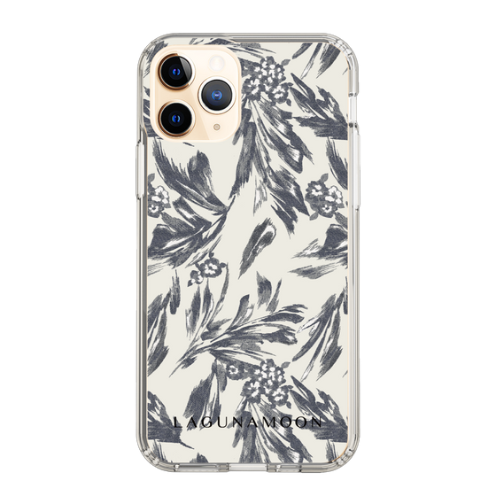 Slim Protection Case［ LAGUNAMOON - BotanicalJacquard - White×Black ］