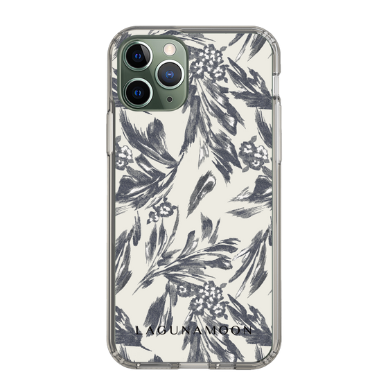 Slim Protection Case［ LAGUNAMOON - BotanicalJacquard - White×Black ］