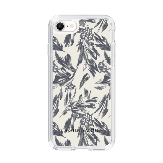 Slim Protection Case［ LAGUNAMOON - BotanicalJacquard - White×Black ］