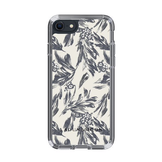 Slim Protection Case［ LAGUNAMOON - BotanicalJacquard - White×Black ］