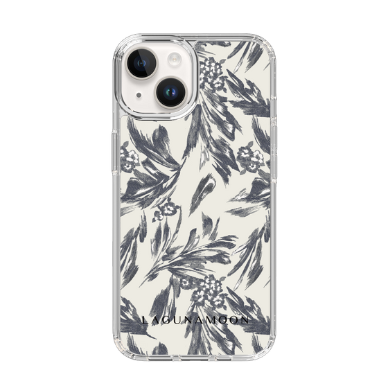 Slim Protection Case［ LAGUNAMOON - BotanicalJacquard - White×Black ］