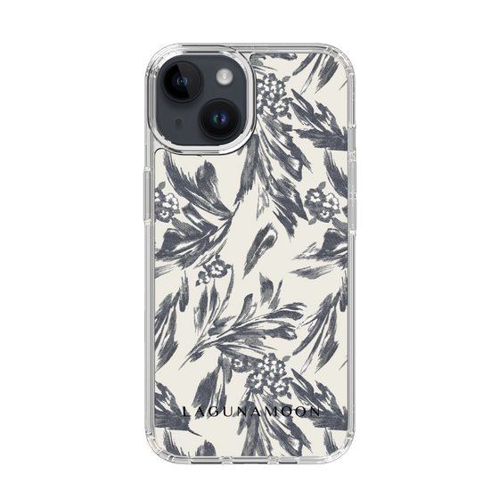 Slim Protection Case［ LAGUNAMOON - BotanicalJacquard - White×Black ］