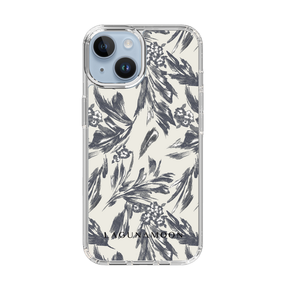 Slim Protection Case［ LAGUNAMOON - BotanicalJacquard - White×Black ］