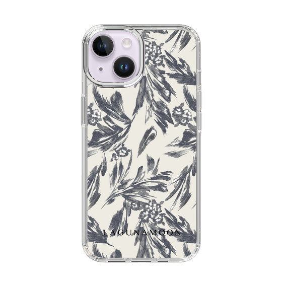 Slim Protection Case［ LAGUNAMOON - BotanicalJacquard - White×Black ］
