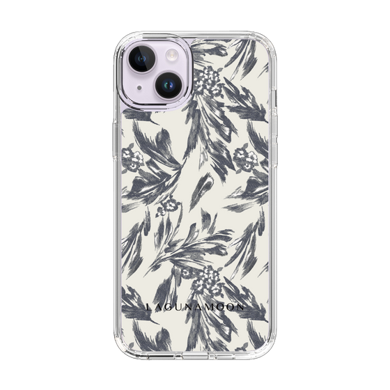 Slim Protection Case［ LAGUNAMOON - BotanicalJacquard - White×Black ］