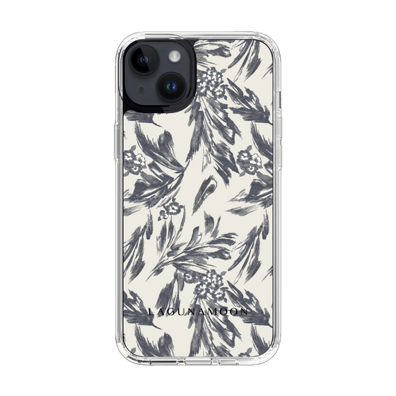 Slim Protection Case［ LAGUNAMOON - BotanicalJacquard - White×Black ］