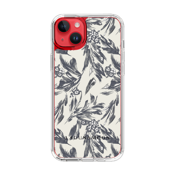 Slim Protection Case［ LAGUNAMOON - BotanicalJacquard - White×Black ］