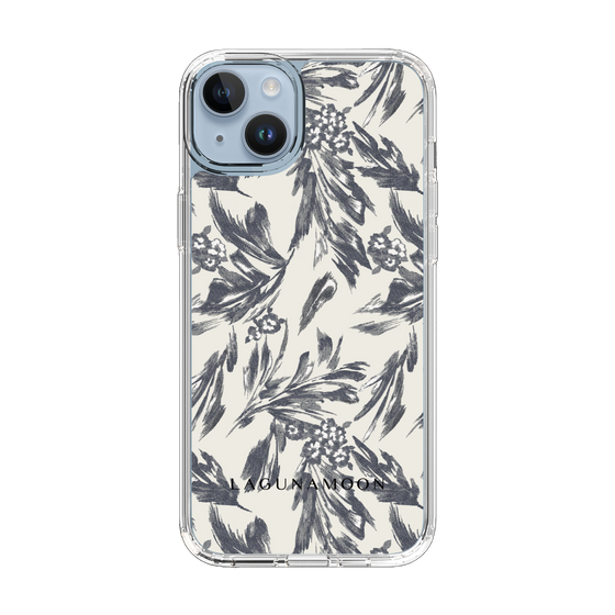 Slim Protection Case［ LAGUNAMOON - BotanicalJacquard - White×Black ］