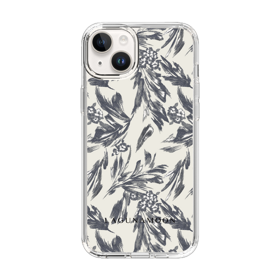 Slim Protection Case［ LAGUNAMOON - BotanicalJacquard - White×Black ］