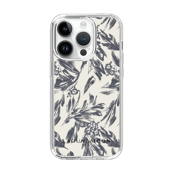 Slim Protection Case［ LAGUNAMOON - BotanicalJacquard - White×Black ］