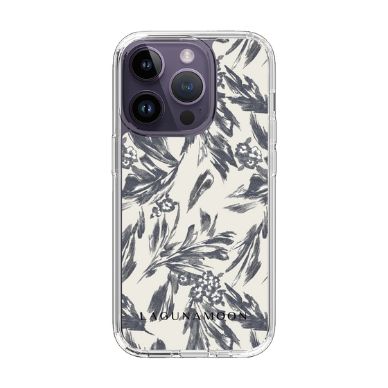 Slim Protection Case［ LAGUNAMOON - BotanicalJacquard - White×Black ］