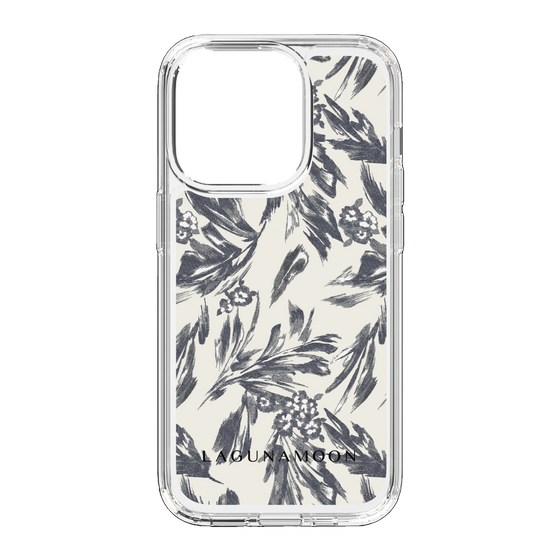 Slim Protection Case［ LAGUNAMOON - BotanicalJacquard - White×Black ］