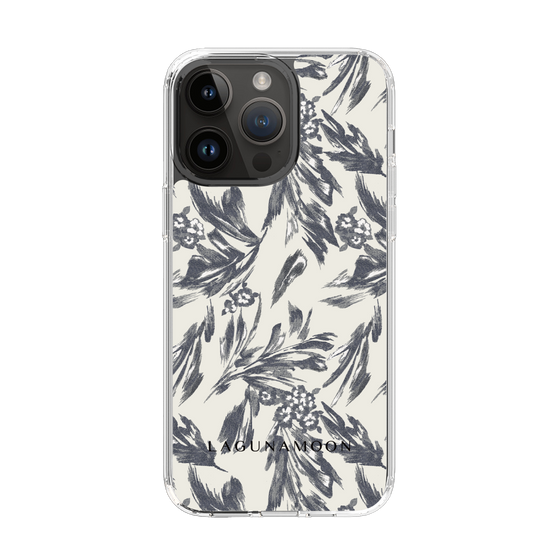 Slim Protection Case［ LAGUNAMOON - BotanicalJacquard - White×Black ］