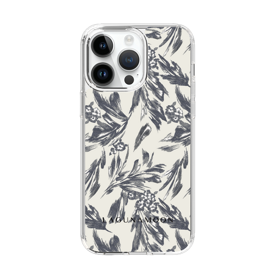 Slim Protection Case［ LAGUNAMOON - BotanicalJacquard - White×Black ］
