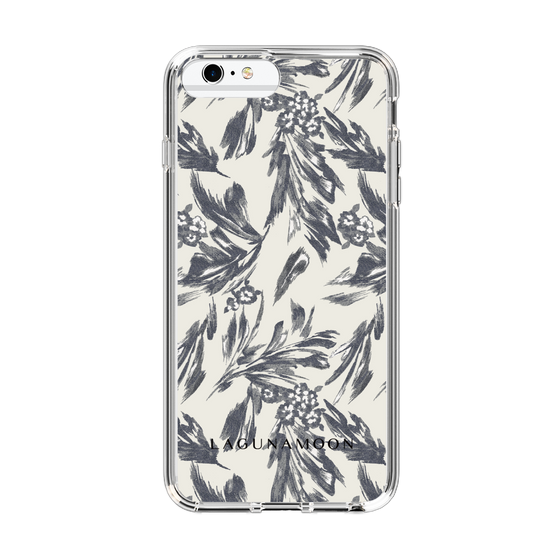 Slim Protection Case［ LAGUNAMOON - BotanicalJacquard - White×Black ］