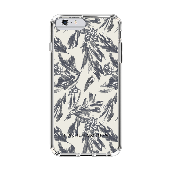 Slim Protection Case［ LAGUNAMOON - BotanicalJacquard - White×Black ］