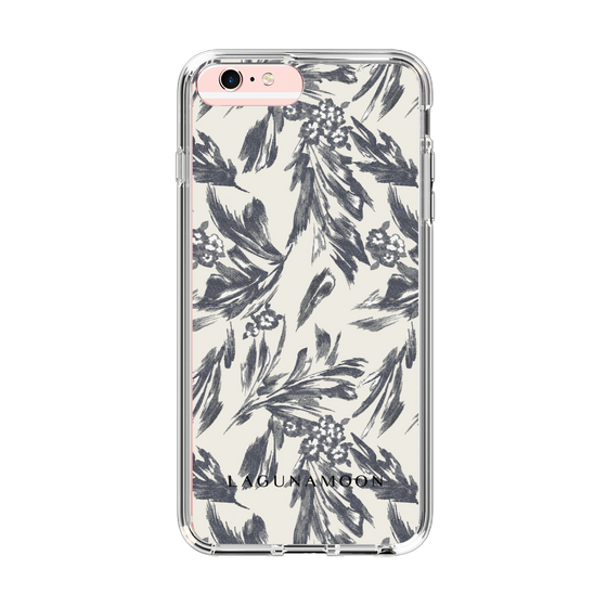 Slim Protection Case［ LAGUNAMOON - BotanicalJacquard - White×Black ］