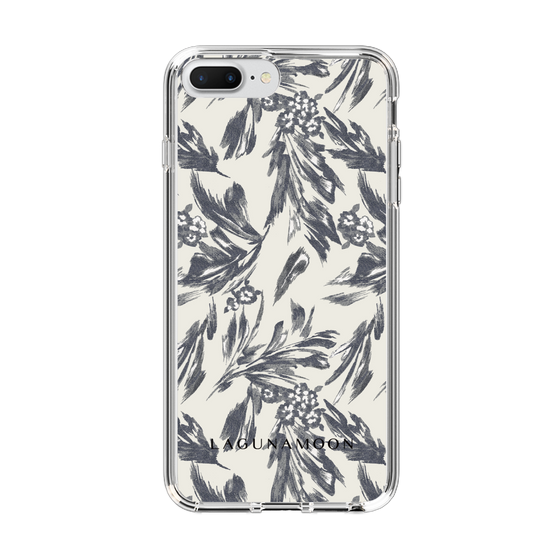 Slim Protection Case［ LAGUNAMOON - BotanicalJacquard - White×Black ］