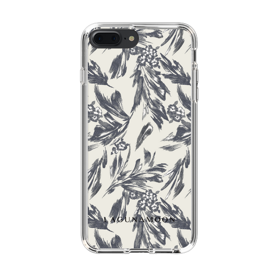 Slim Protection Case［ LAGUNAMOON - BotanicalJacquard - White×Black ］