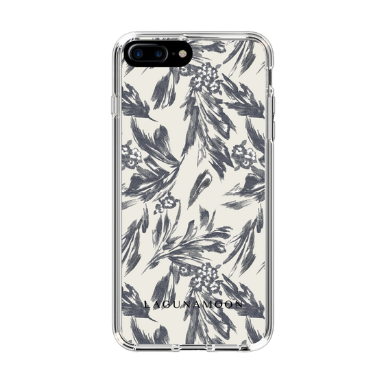 Slim Protection Case［ LAGUNAMOON - BotanicalJacquard - White×Black ］