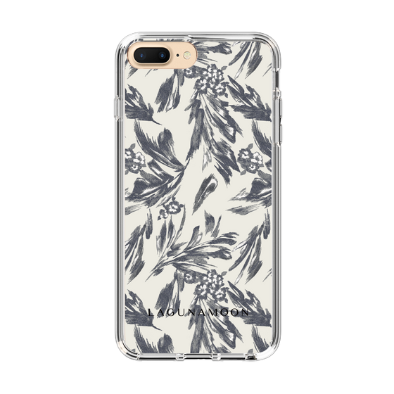 Slim Protection Case［ LAGUNAMOON - BotanicalJacquard - White×Black ］