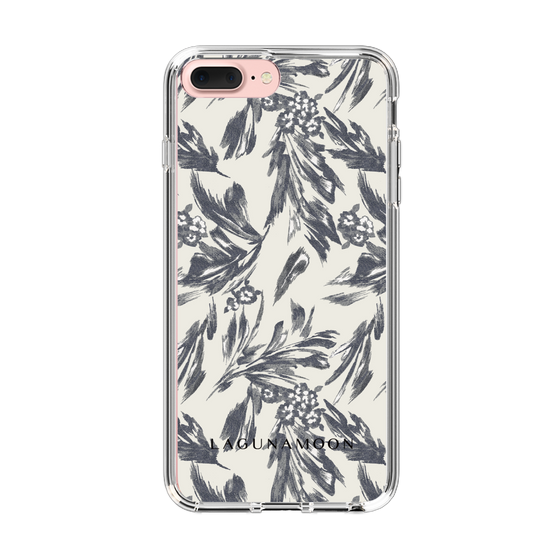 Slim Protection Case［ LAGUNAMOON - BotanicalJacquard - White×Black ］