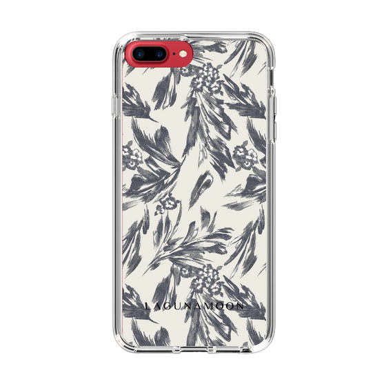 Slim Protection Case［ LAGUNAMOON - BotanicalJacquard - White×Black ］